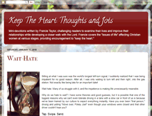Tablet Screenshot of blog.keeptheheart.com